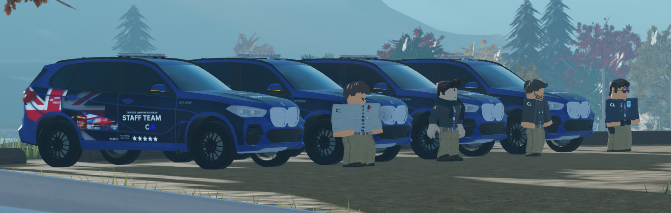Central London Roleplay staff beside response vehicles